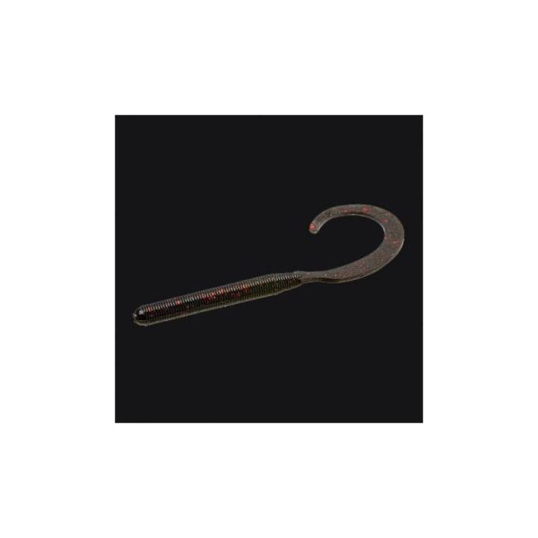 VINILO ZOOM CURLY TAIL WORM 4" BLACK RED GLITTER