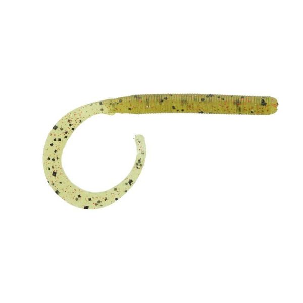 VINILO ZOOM CURLY TAIL WORM 4" BLACK RED GLITTER
